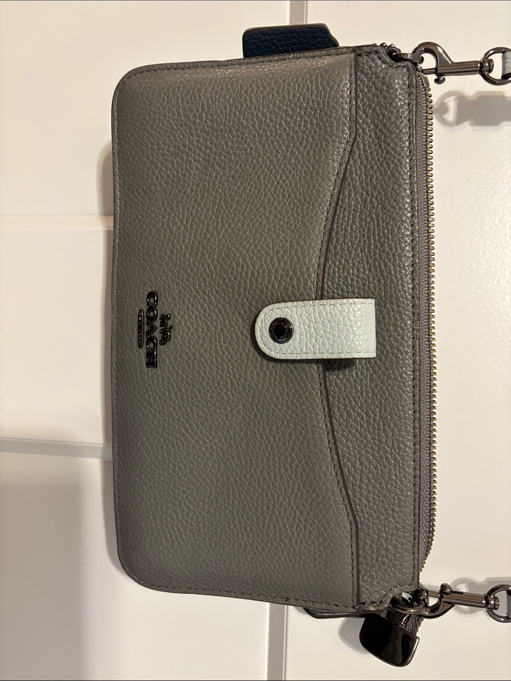 Coach Gray Pebbled Leather Purse